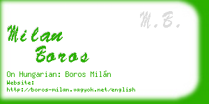 milan boros business card
